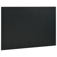 Produktbild för Rumsavdelare 6 paneler svart 240x180 cm stål