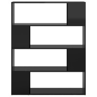 Produktbild för Bokhylla Rumsavdelare svart högglans 100x24x124 cm