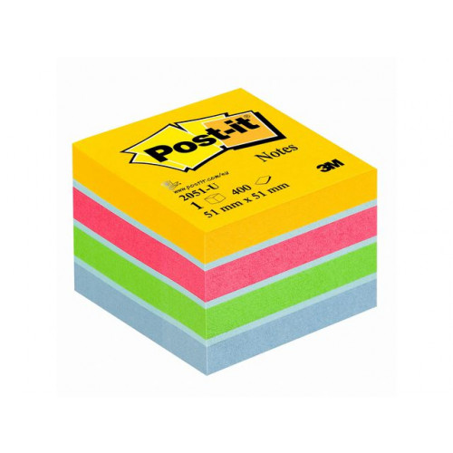 Post-it Notes POST-IT kub 76x76mm sort. färger