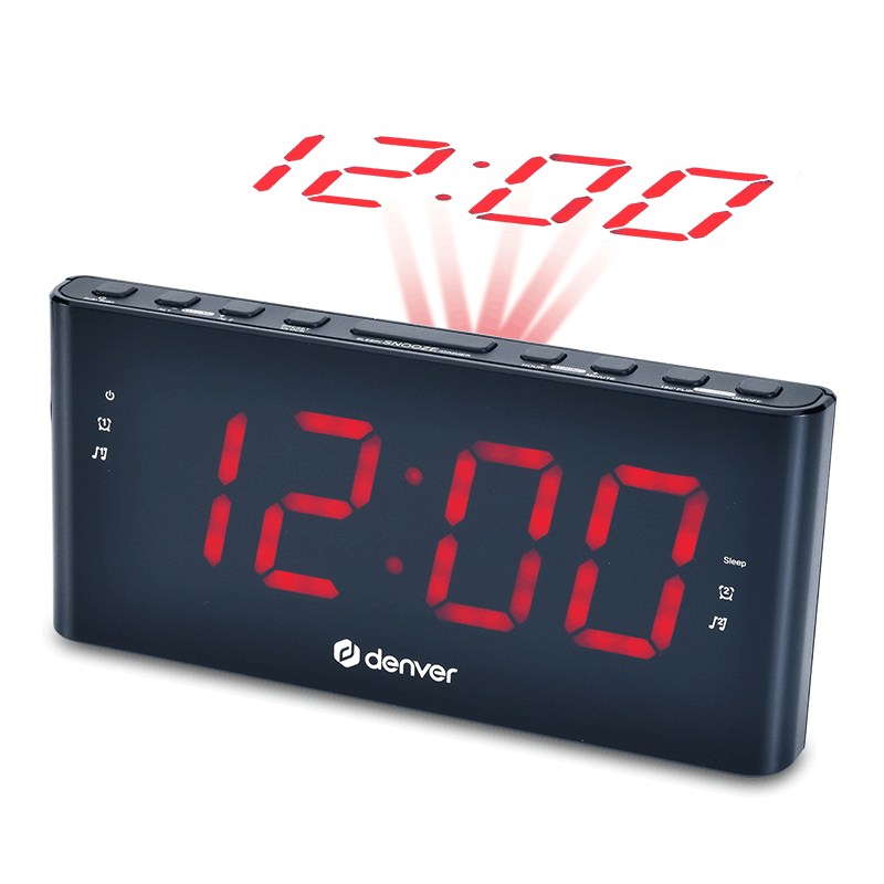 Produktbild för Klockradio med projektion och två alarm