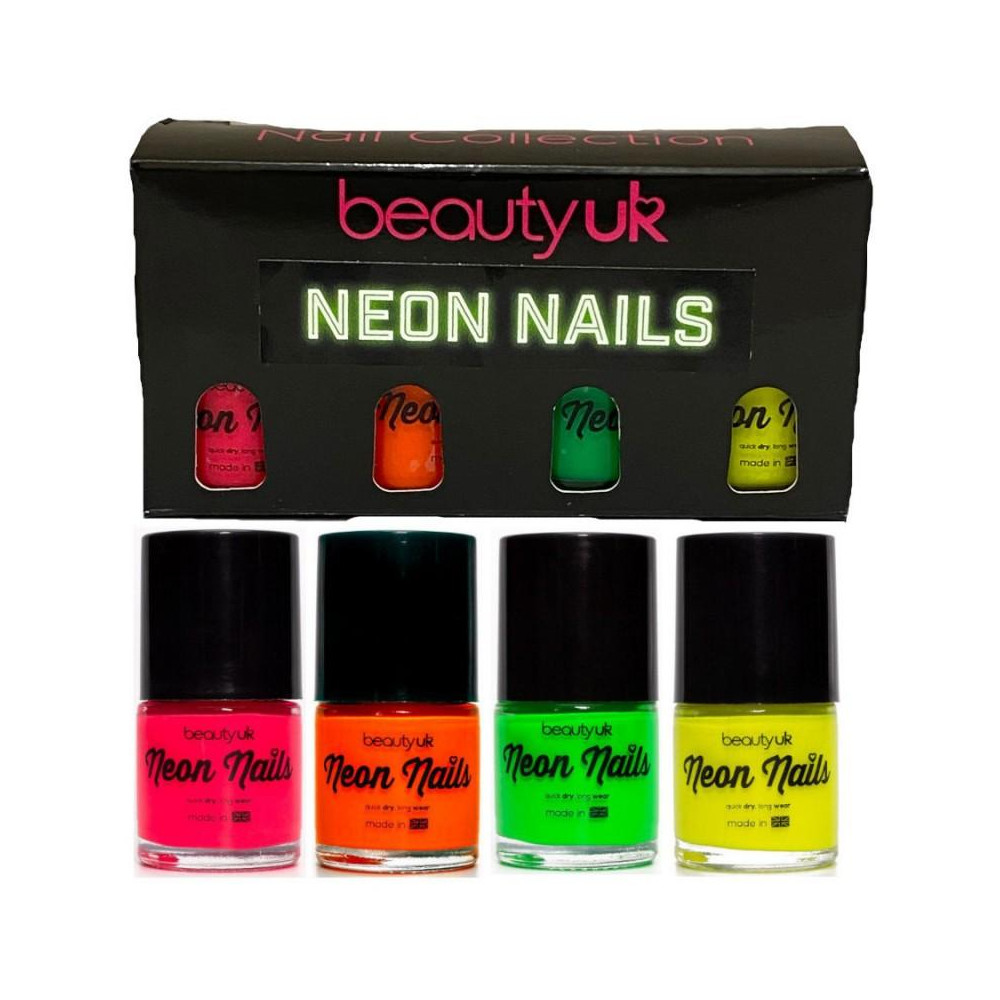 Produktbild för Beauty UK Neon Nail Polish Set 1 4x9ml