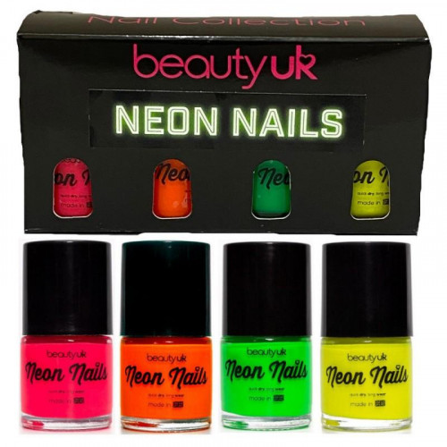 BeautyUK Beauty UK Neon Nail Polish Set 1 4x9ml