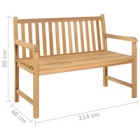 Produktbild för Trädgårdsbänk 114 cm massiv teak