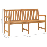 Produktbild för Trädgårdsbänk 150 cm massiv teak