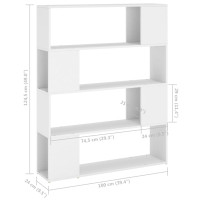 Produktbild för Bokhylla Rumsavdelare vit 100x24x124 cm