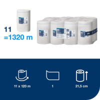 Produktbild för Torkrulle TORK Adv M1 1-lag vit 120m