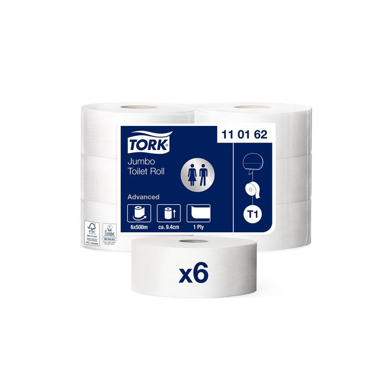 Produktbild för Toalettpapper TORK Uni T1 1-lag 500m