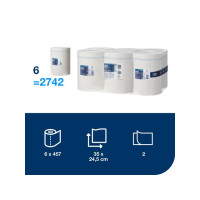 Produktbild för Torkrulle TORK Adv M2 2-lag vit 160m