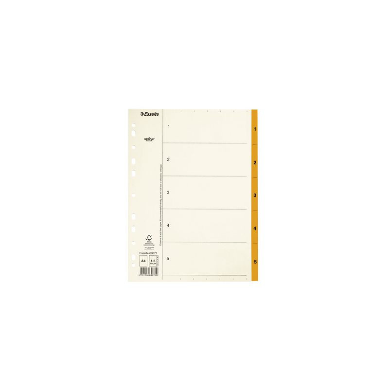 Produktbild för Pappregister Servo A4 1-5 orange flik