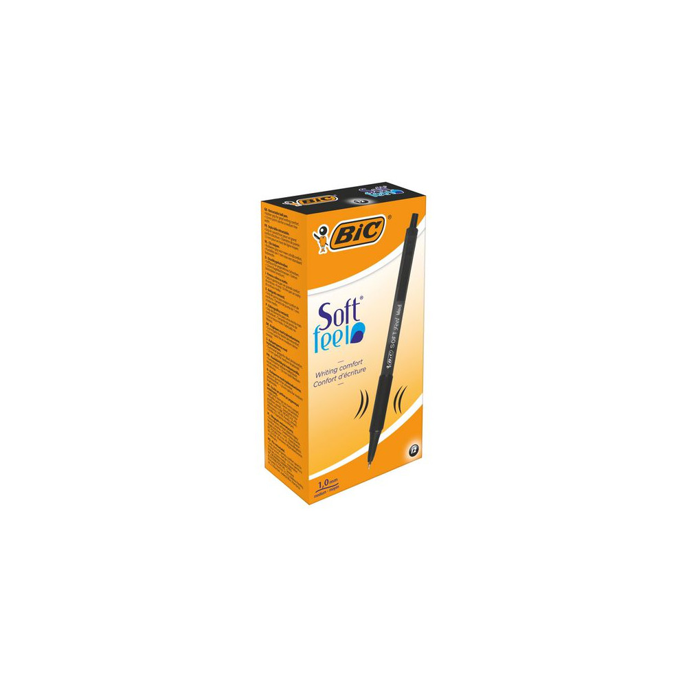 Produktbild för Kulpenna BIC Soft Feel Clic 1,0 svart