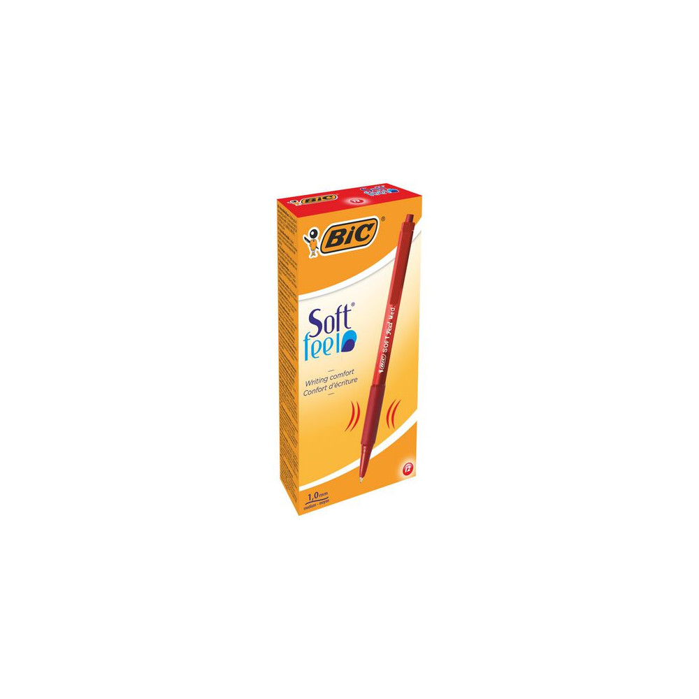 Produktbild för Kulpenna BIC Soft Feel Clic 1,0 röd
