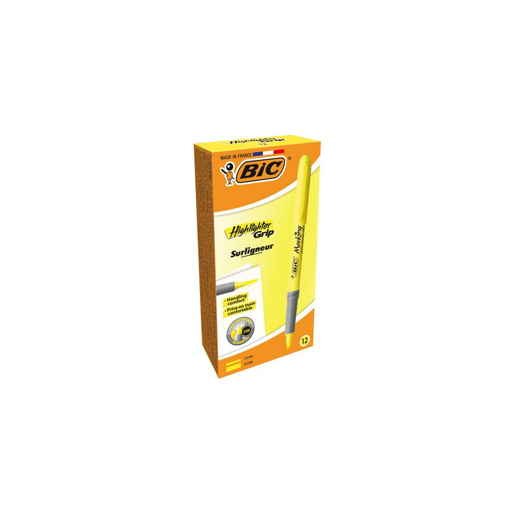Produktbild för Överstrykningspenna BIC Grip Gul