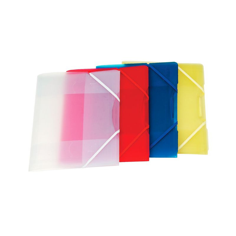 Produktbild för Gummibandsmapp plast 3-kl A4 transp/klar