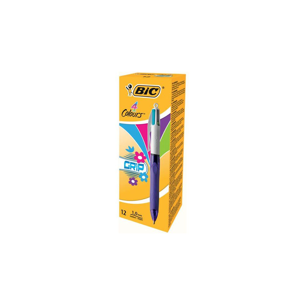 Produktbild för Kulpenna BIC 4 Colours Grip Fashion 1mm