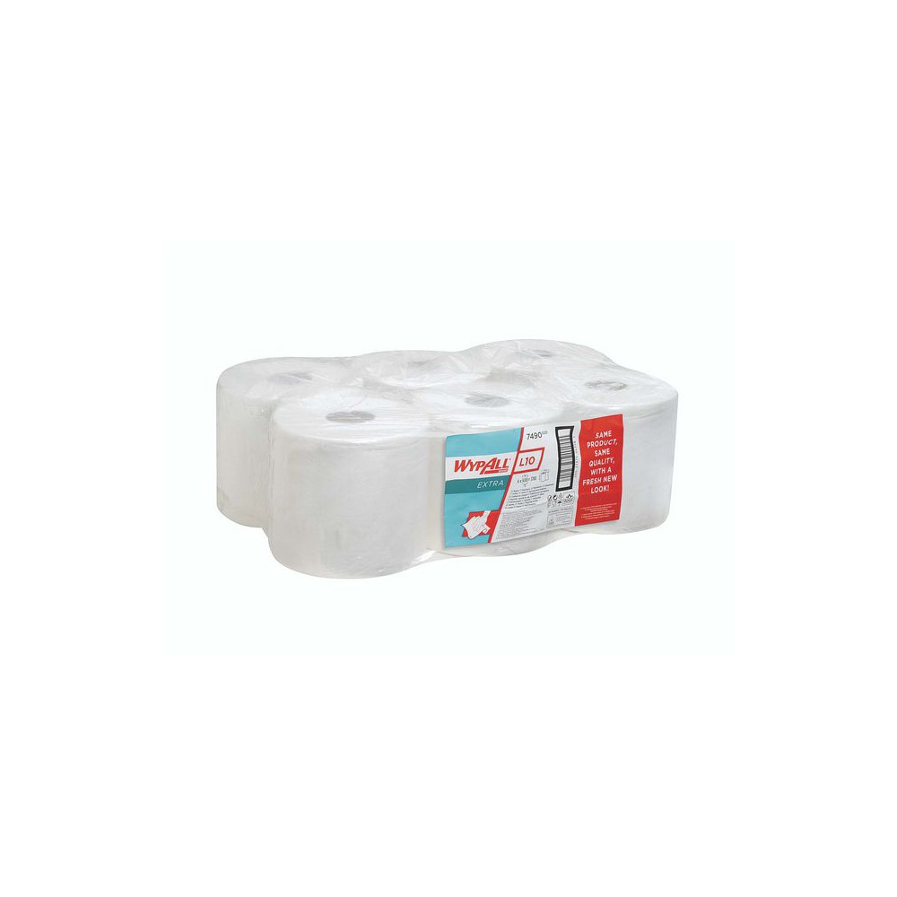 Produktbild för Torkrulle WYPALL L10 1-lag vit 228m/rl