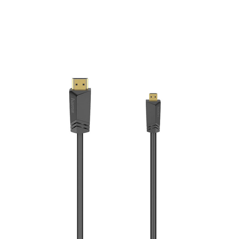 Produktbild för Cable HDMI High Speed Type A-D 4K 18 Gbit/s 1.5m Black