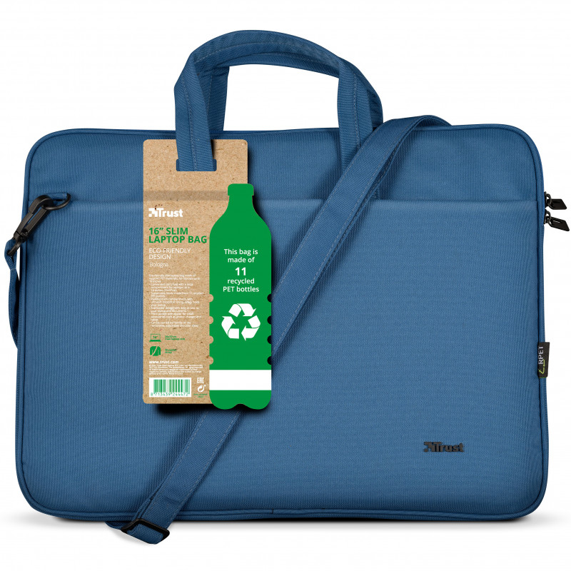 Produktbild för Bologna Laptopväska 16 Eco-friendly Blå