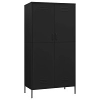 Produktbild för Garderob 90x50x180 cm svart stål