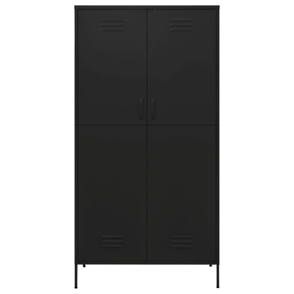 Produktbild för Garderob 90x50x180 cm svart stål