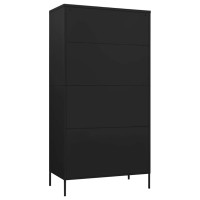 Produktbild för Garderob 90x50x180 cm svart stål