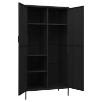 Produktbild för Garderob 90x50x180 cm svart stål