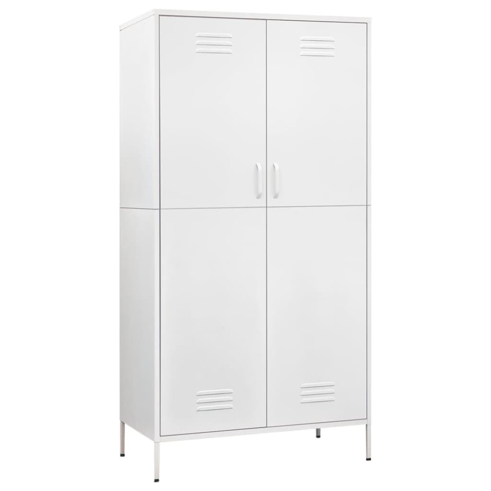Produktbild för Garderob 90x50x180 cm vit stål