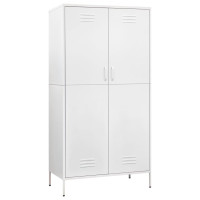 Produktbild för Garderob 90x50x180 cm vit stål