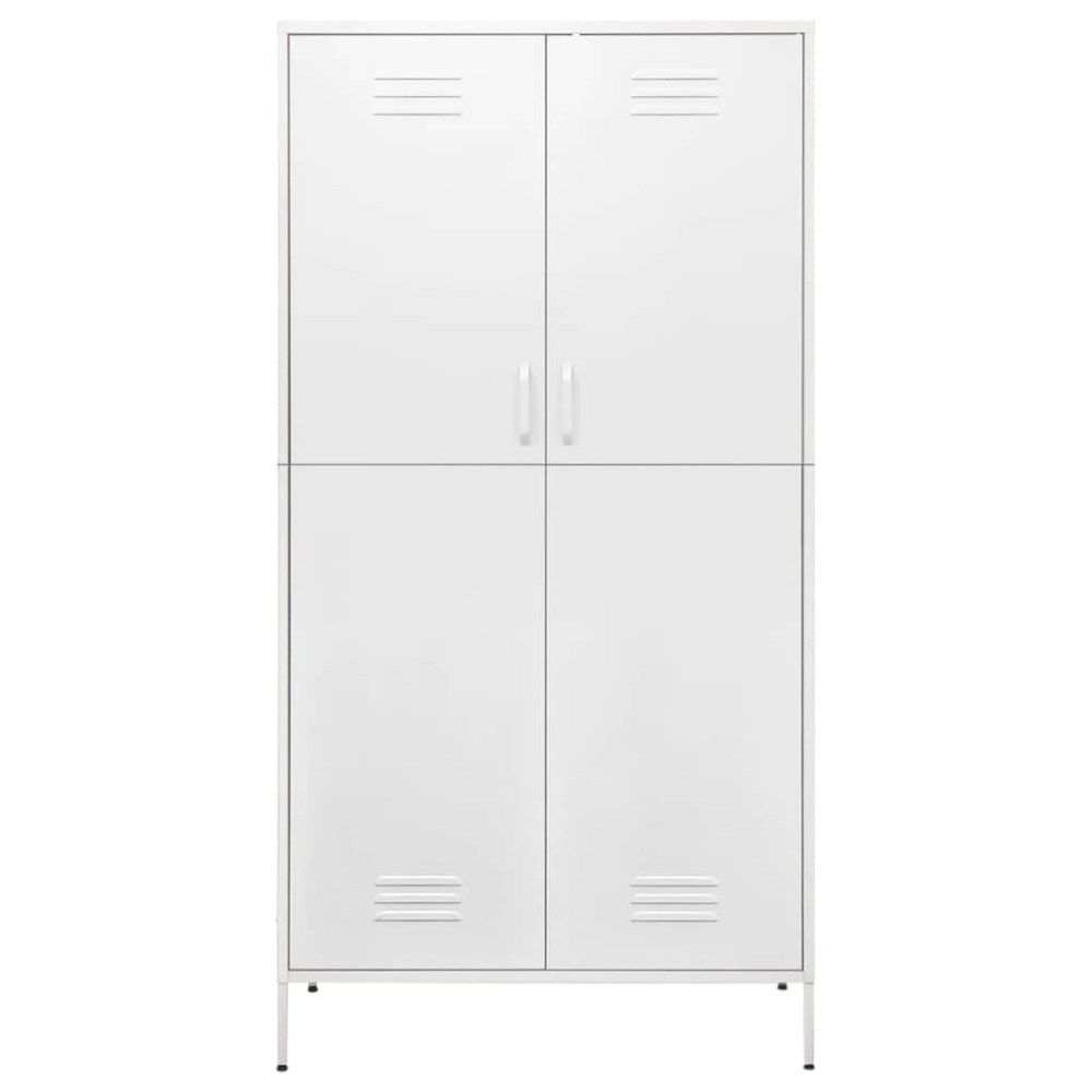 Produktbild för Garderob 90x50x180 cm vit stål