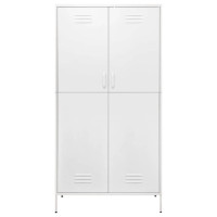 Produktbild för Garderob 90x50x180 cm vit stål