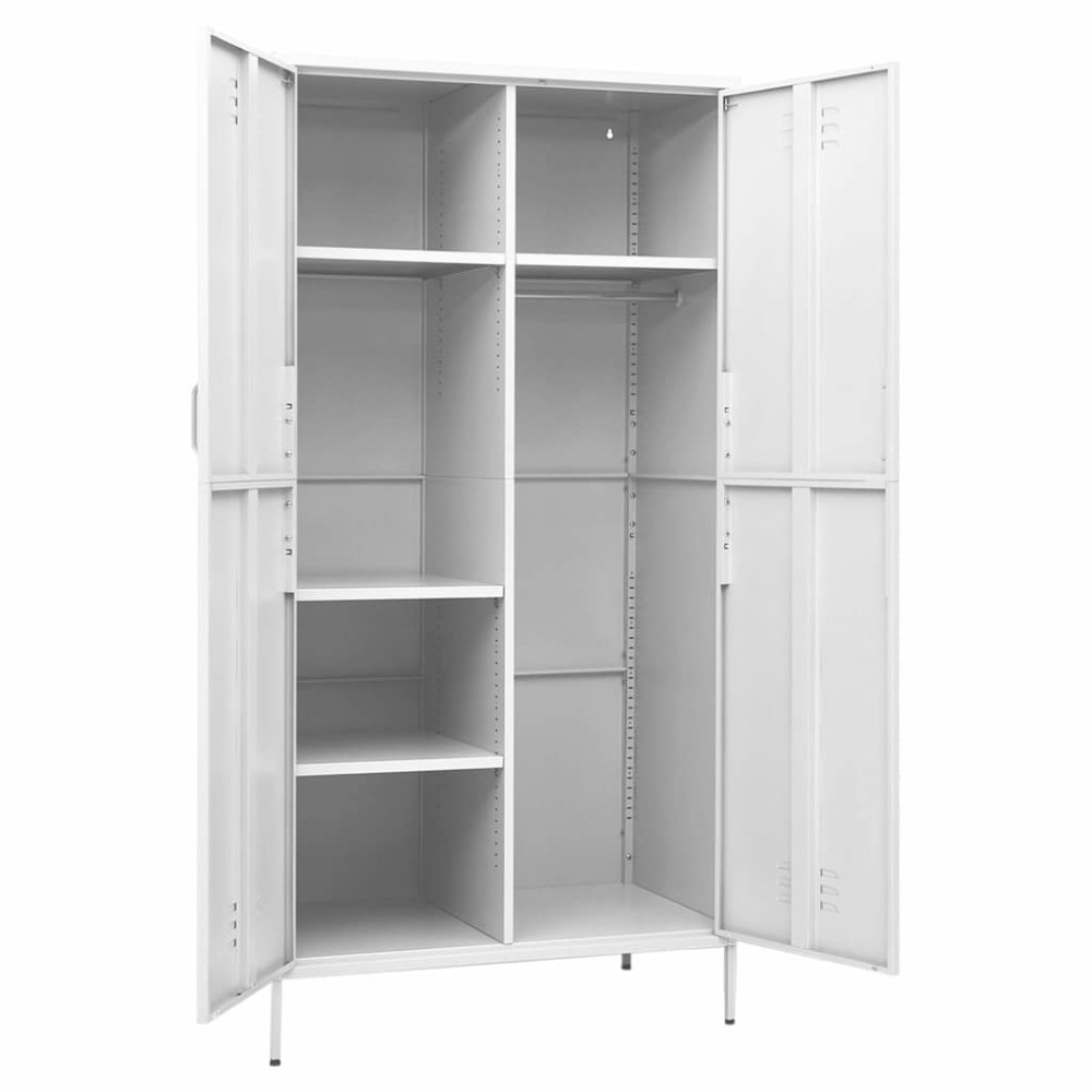 Produktbild för Garderob 90x50x180 cm vit stål