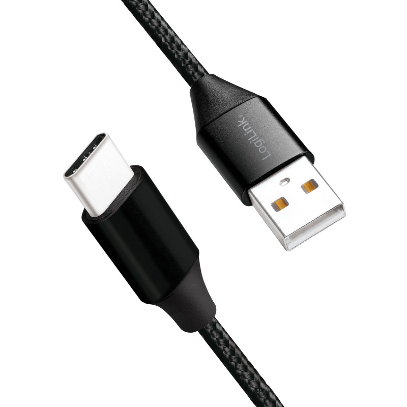 Produktbild för USB-USB-C Ladd/synk-kabel USB 2.0 15W 0,3m Textil