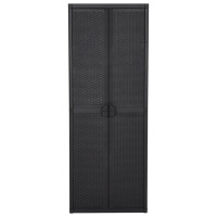 Produktbild för Förvaringsskåp för trädgården svart 65x45x172 cm PP-rotting
