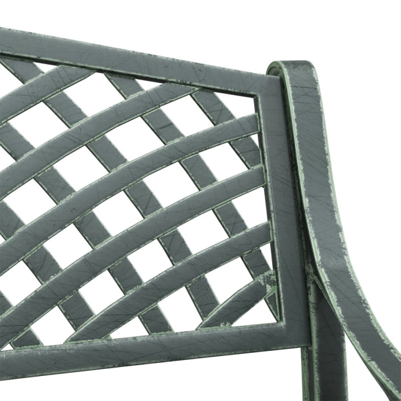 Produktbild för Trädgårdsbänk 102 cm gjuten aluminium grön