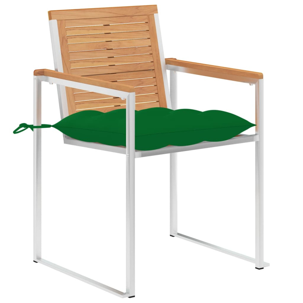 Produktbild för Trädgårdsstolar med dynor 4 st massiv teak