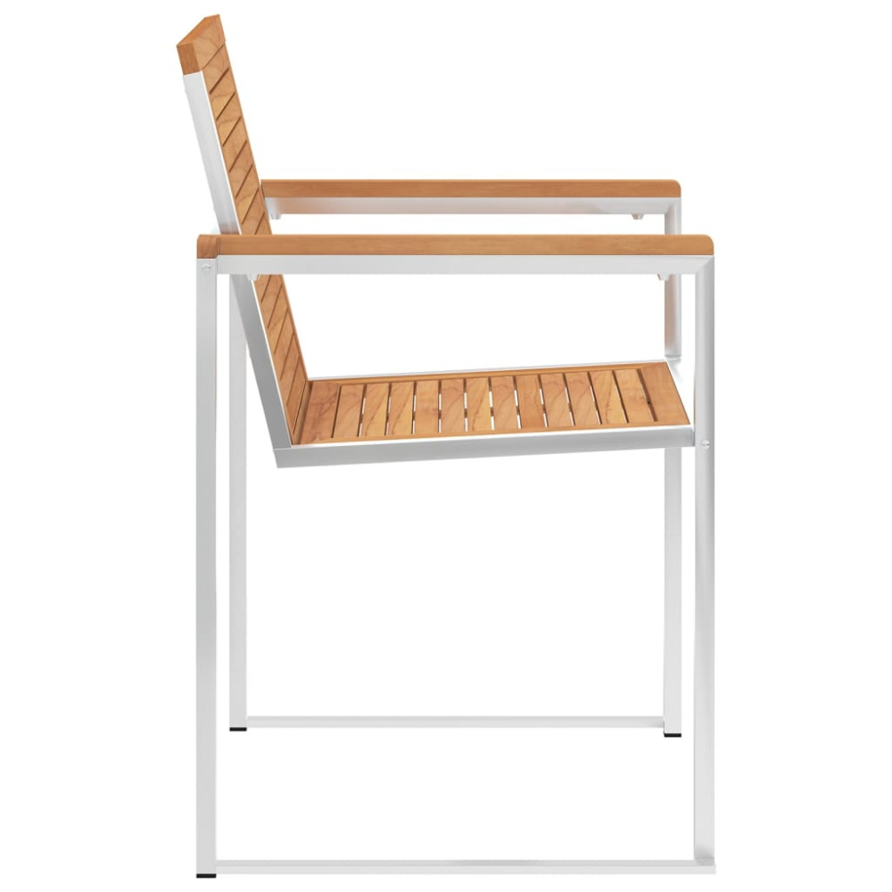Produktbild för Trädgårdsstolar med dynor 4 st massiv teak