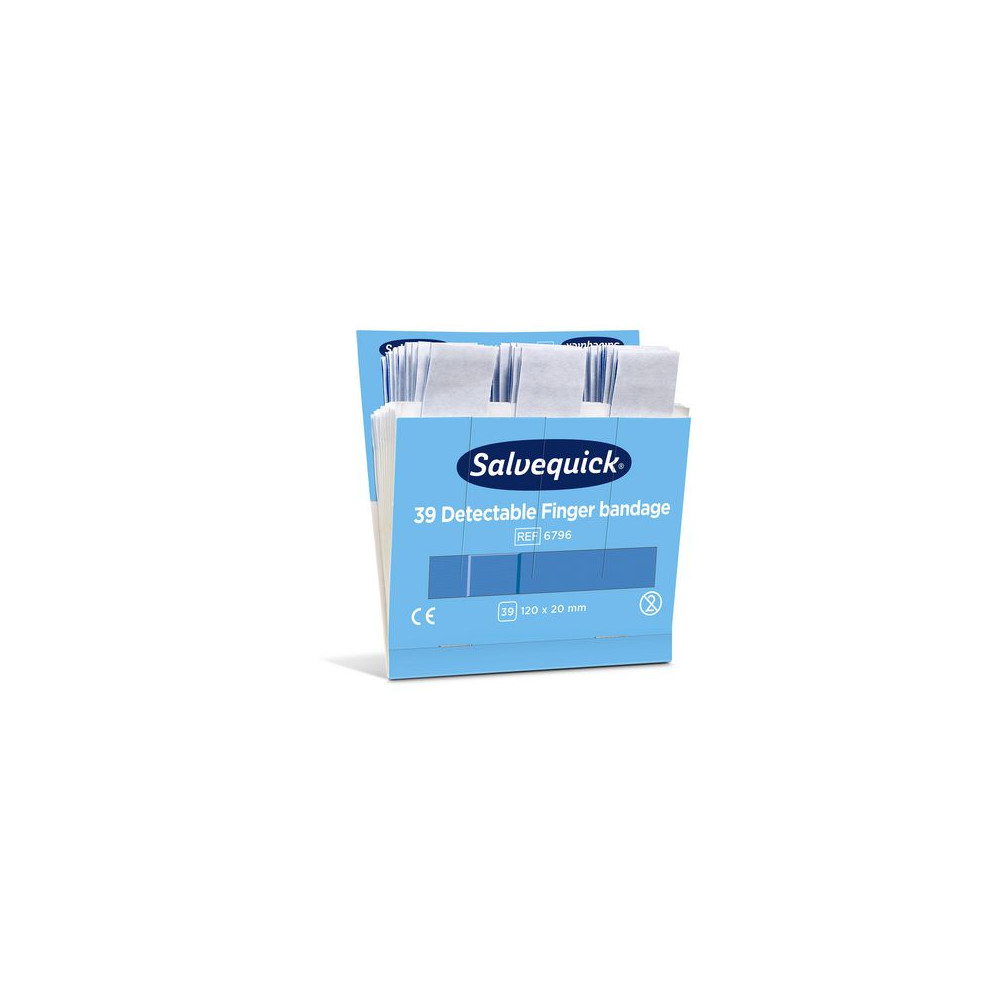 Produktbild för Plåster SALVEQUICK refill lång blå 39/fp