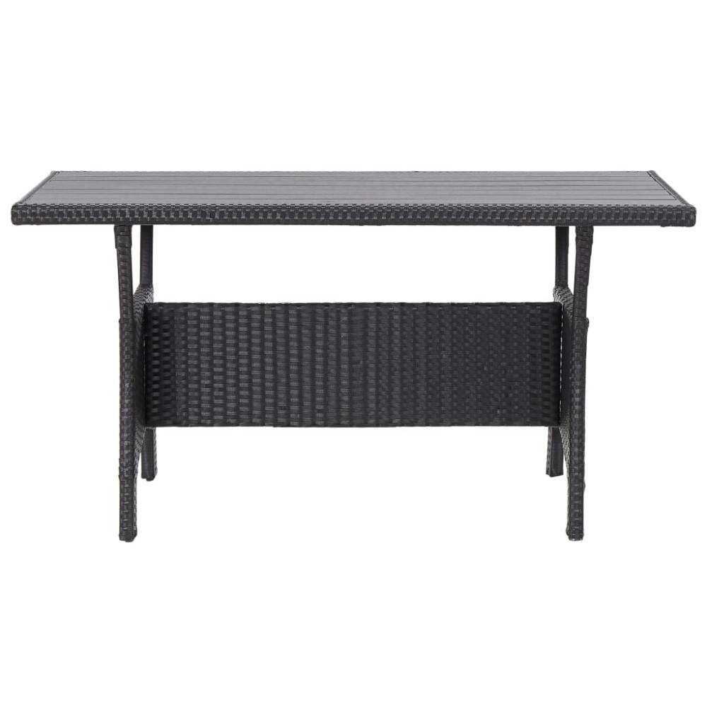 Produktbild för Trädgårdsbord svart 120x70x66 cm konstrotting