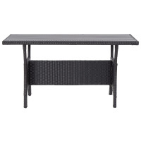 Produktbild för Trädgårdsbord svart 120x70x66 cm konstrotting