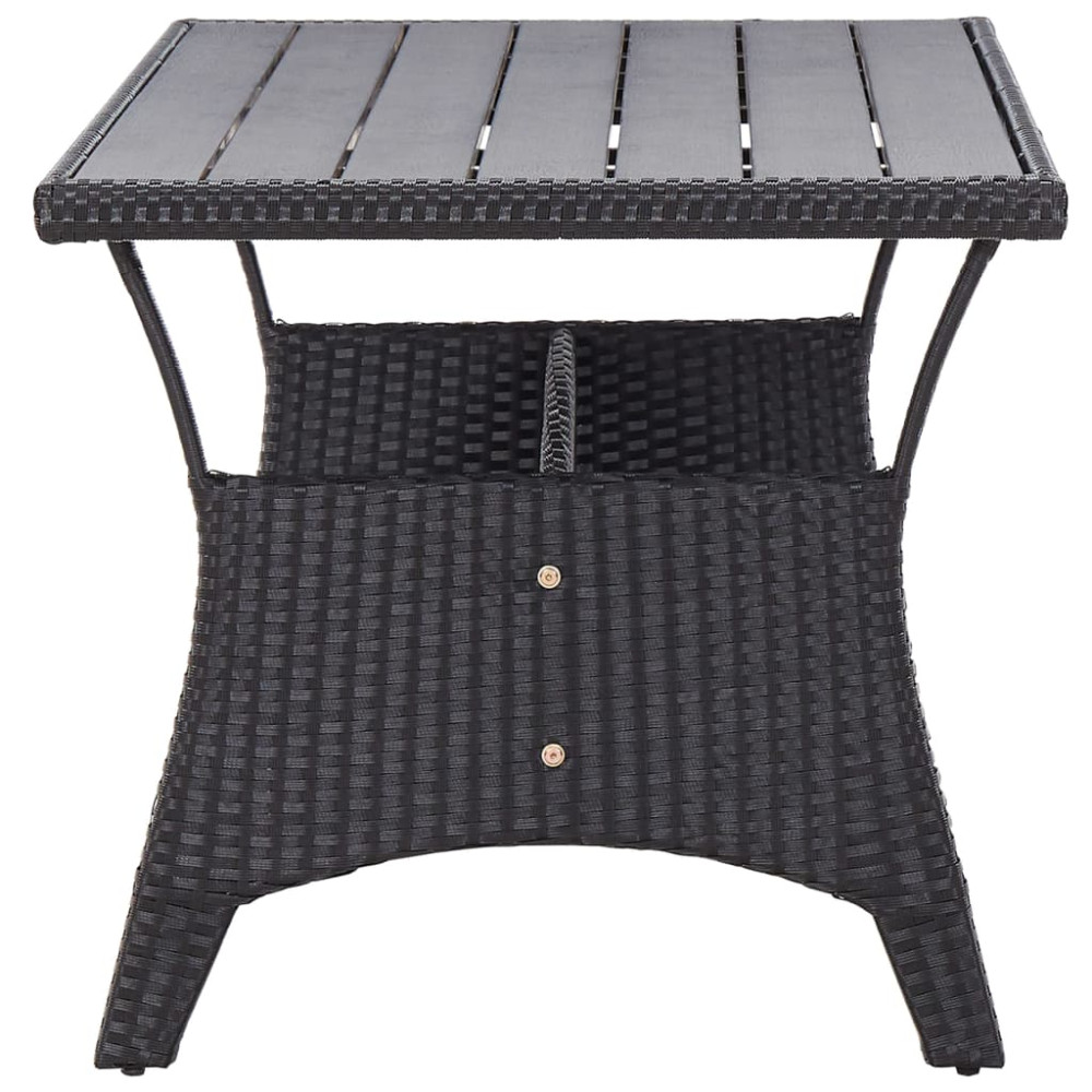 Produktbild för Trädgårdsbord svart 120x70x66 cm konstrotting