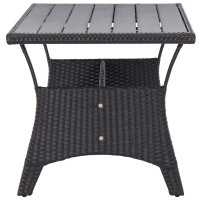 Produktbild för Trädgårdsbord svart 120x70x66 cm konstrotting