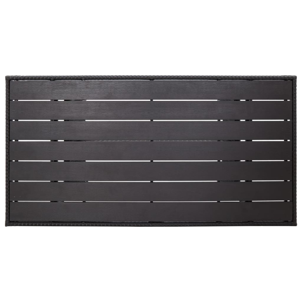 Produktbild för Trädgårdsbord svart 120x70x66 cm konstrotting