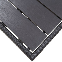 Produktbild för Trädgårdsbord svart 120x70x66 cm konstrotting