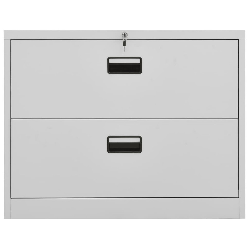 Produktbild för Dokumentskåp ljusgrå 90x46x72,5 cm stål