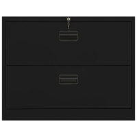Produktbild för Dokumentskåp svart 90x46x72,5 cm stål