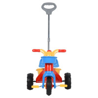 Miniatyr av produktbild för Trehjuling för barn med föräldrahandtag flerfärgad