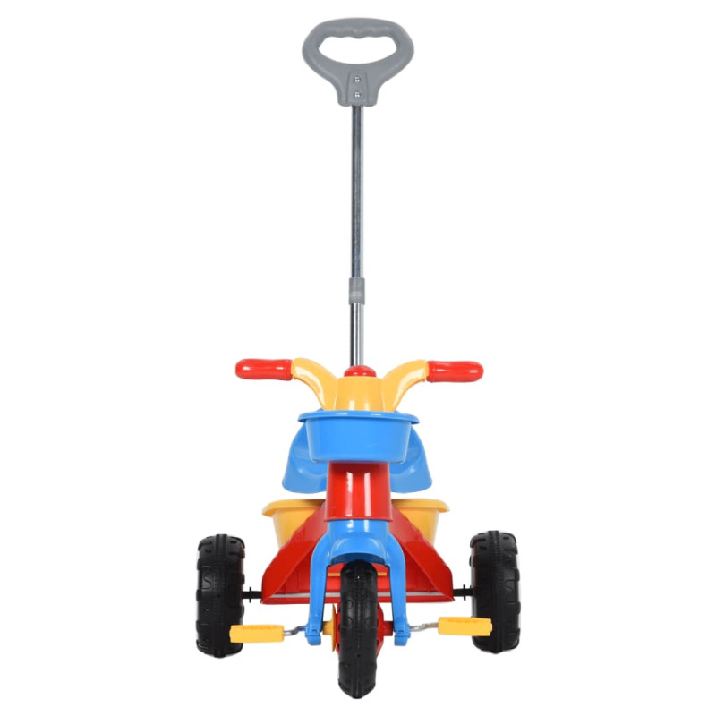 Produktbild för Trehjuling för barn med föräldrahandtag flerfärgad