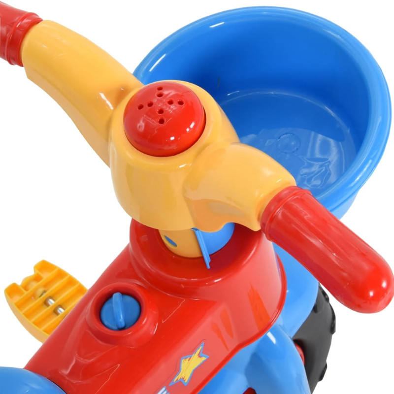 Produktbild för Trehjuling för barn med föräldrahandtag flerfärgad
