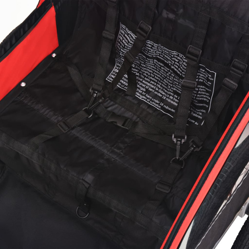 Produktbild för Cykelvagn röd och svart 30 kg
