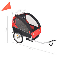 Miniatyr av produktbild för Cykelvagn röd och svart 30 kg