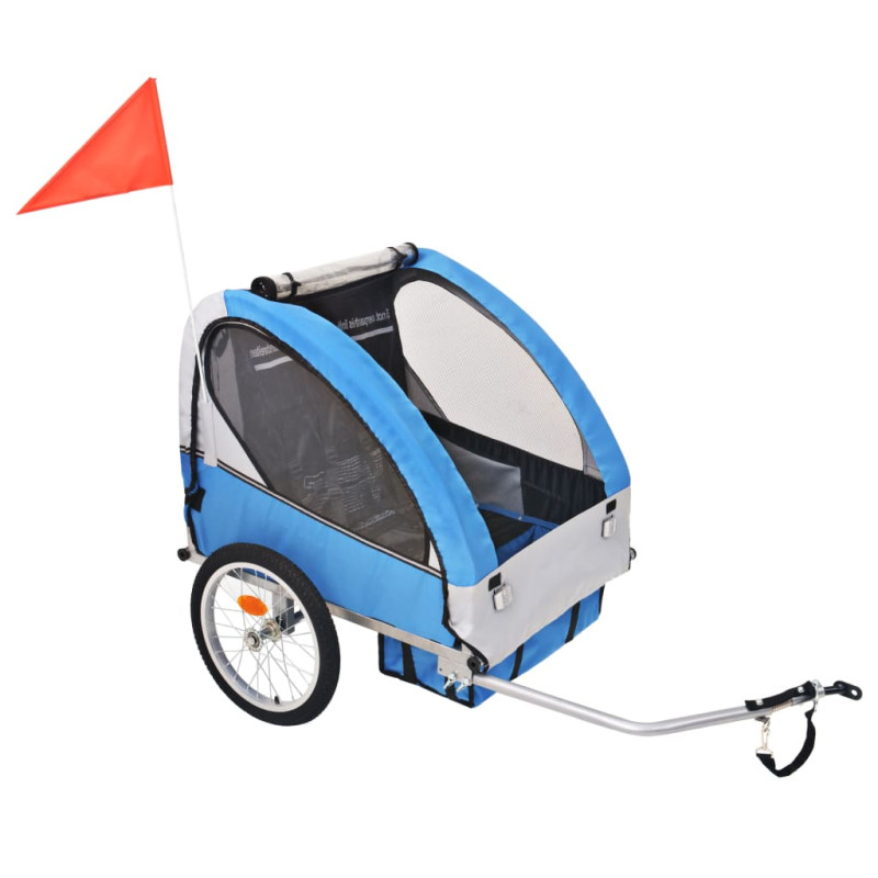 Produktbild för Cykelvagn grå och blå 30 kg